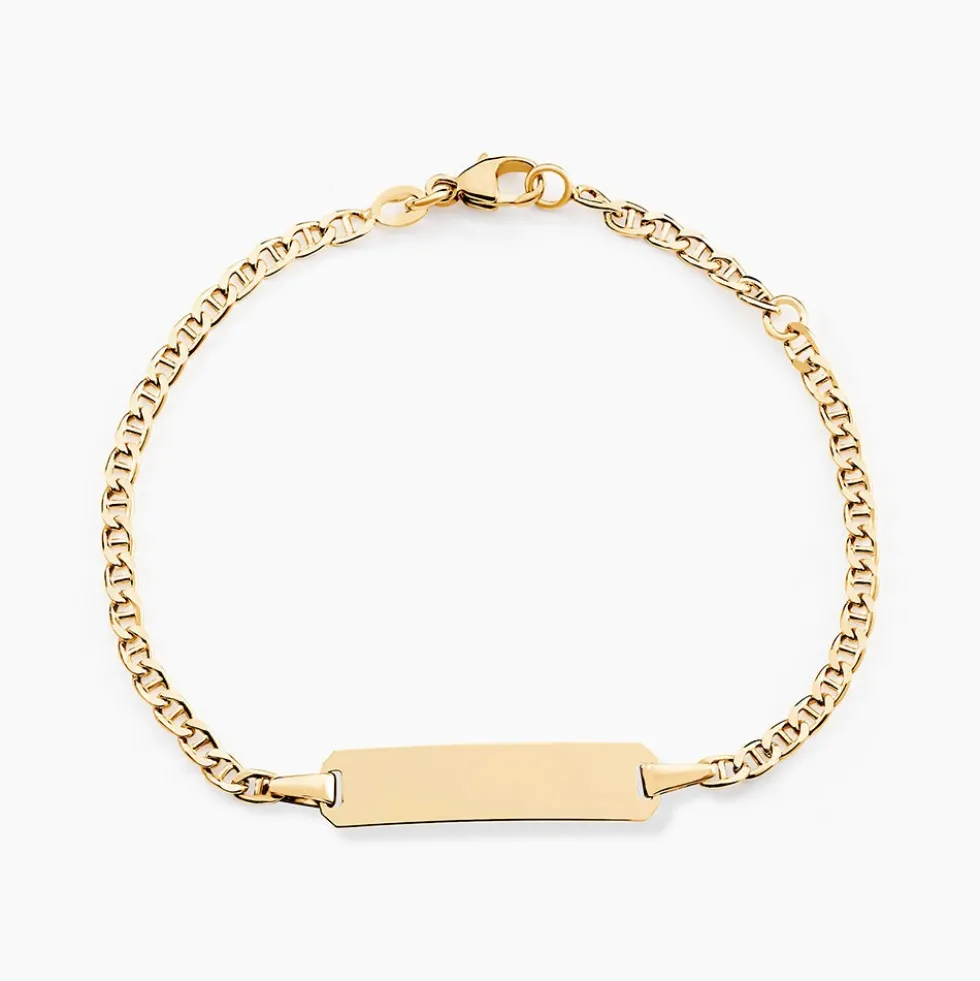 Bracelet Identité Fanelia Maille Marine Or Jaune