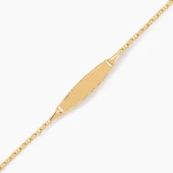 Bracelet Identité Fanelia Maille Marine Or Jaune