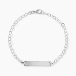 Bracelet Identité Gaspardine Maille Forçat Or Blanc