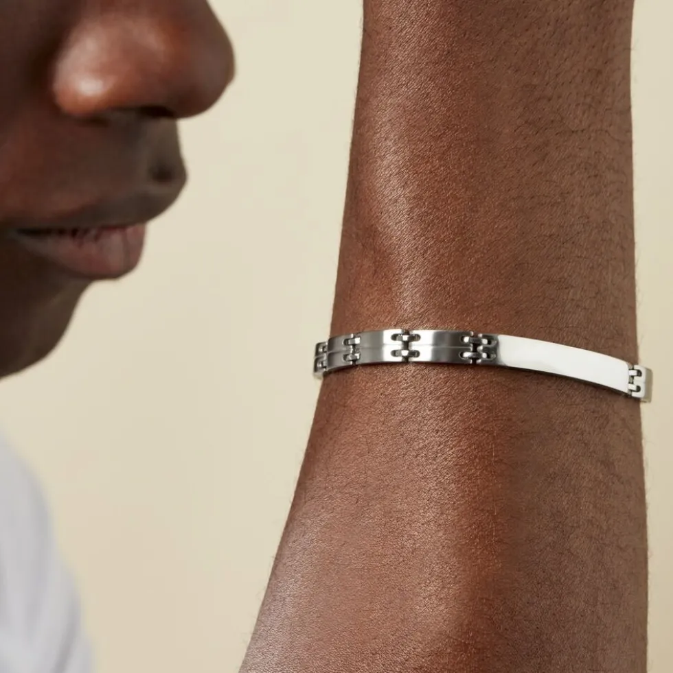 Bracelet Identité Isidore Acier Blanc