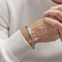 Bracelet Identité Phebus Him Classique Acier Blanc