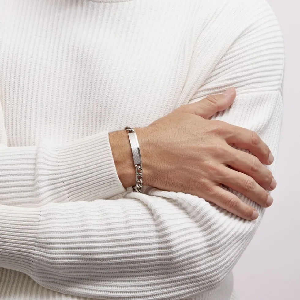 Bracelet Identité Phebus Him Classique Acier Blanc