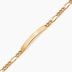 Bracelet Identité Plaqué Or Jaune Bixente