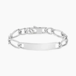 Bracelet Identité Vila Maille Alternee 1/2 Argent Blanc
