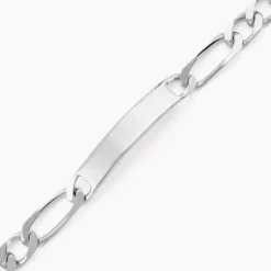 Bracelet Identité Vila Maille Alternee 1/2 Argent Blanc