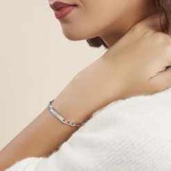 Bracelet Identité Vivian Argent Blanc