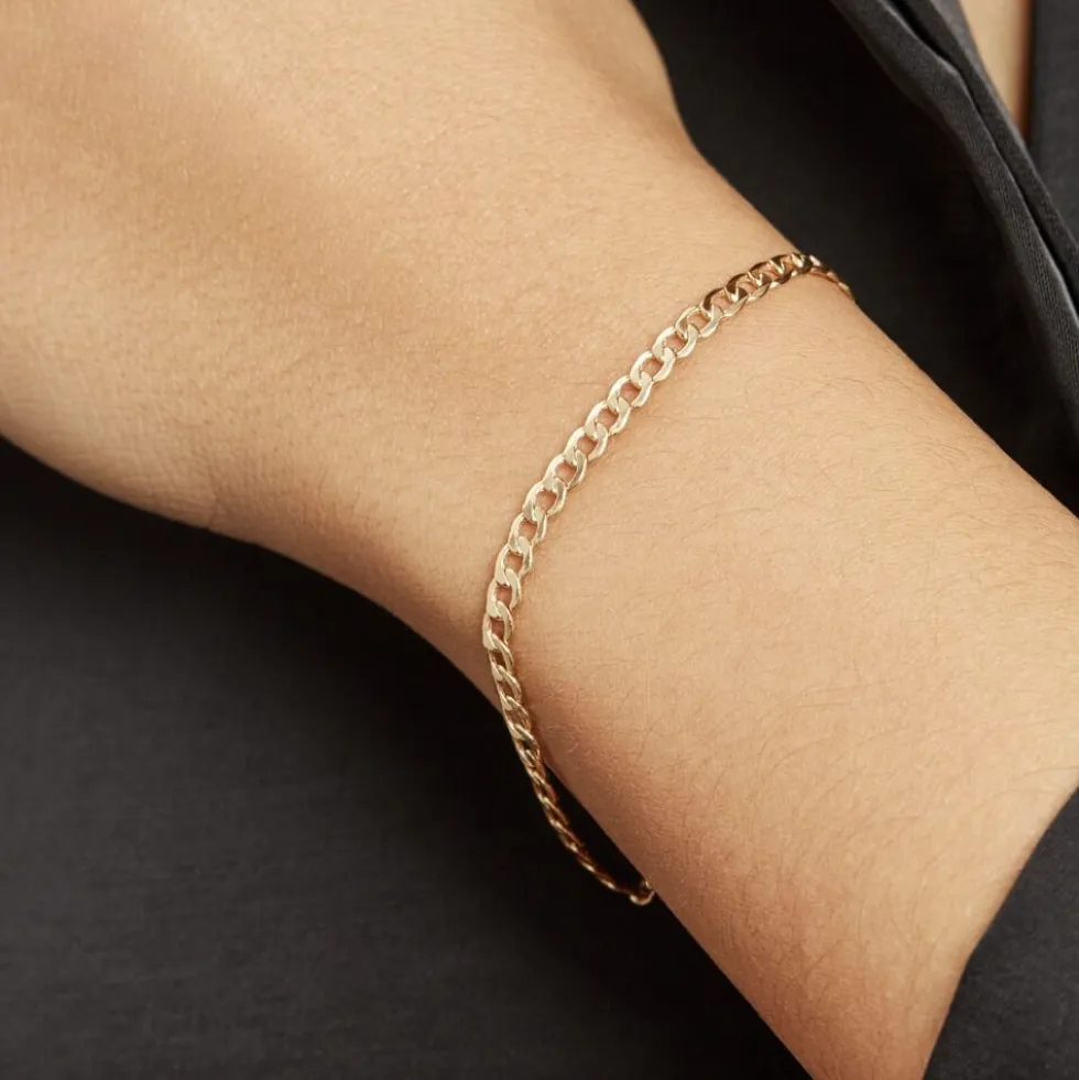 Bracelet Iris Or Jaune Maille Gourmette