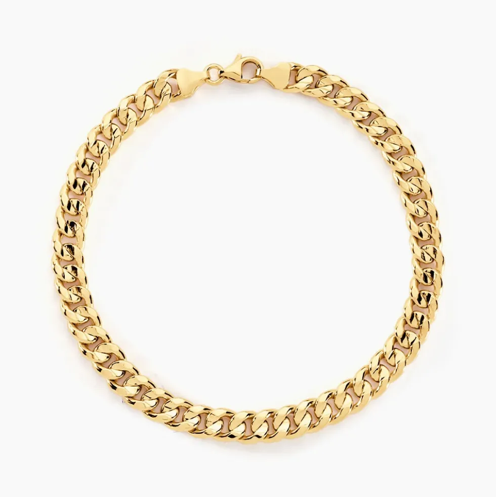 Bracelet Iris Or Jaune Maille Gourmette