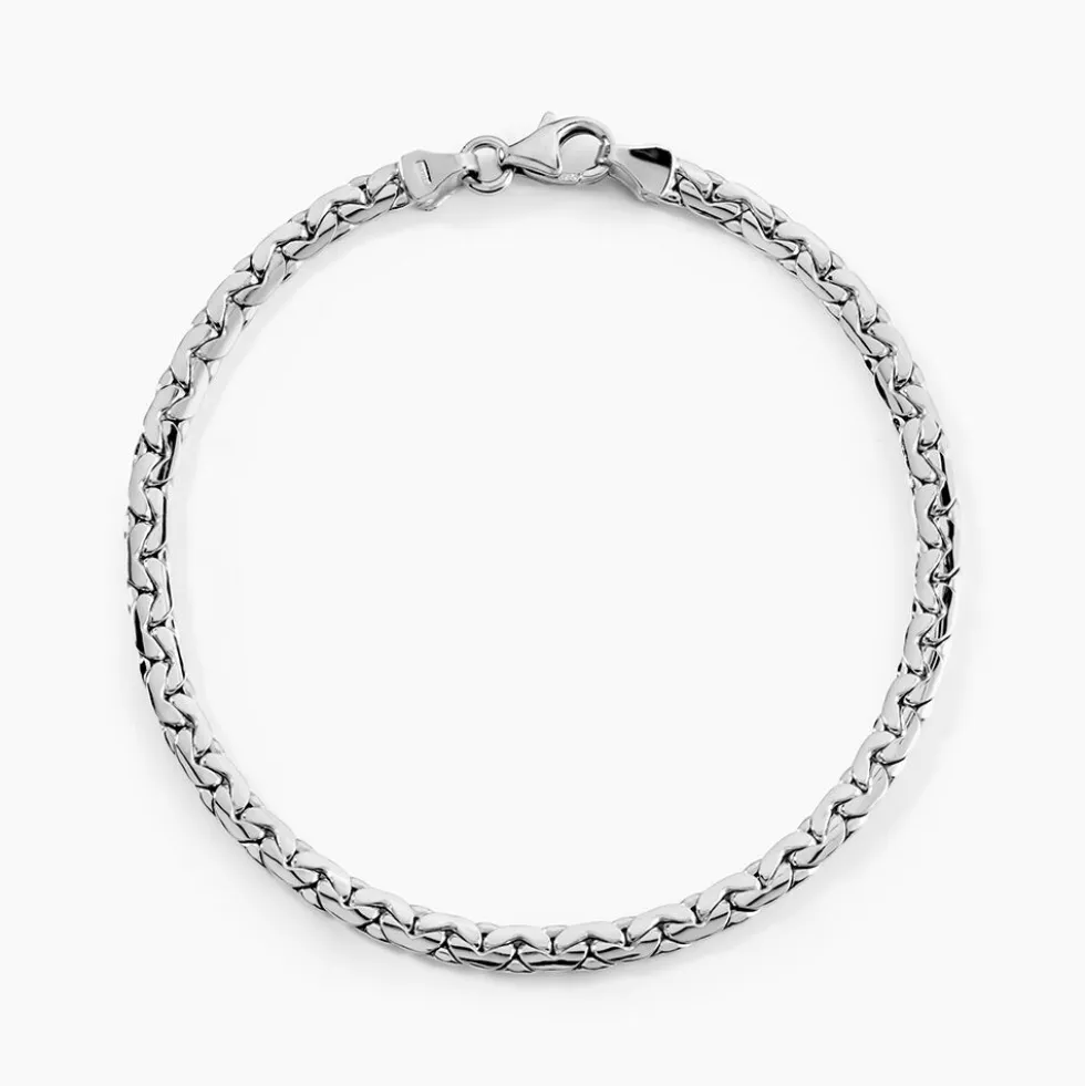 Bracelet Ivy Maille Haricot Or Blanc