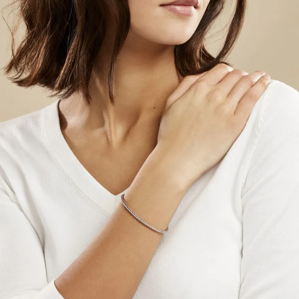 Bracelet Jany Maille Palmier Or Blanc