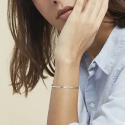 Bracelet Jasmin Tresse Or Blanc