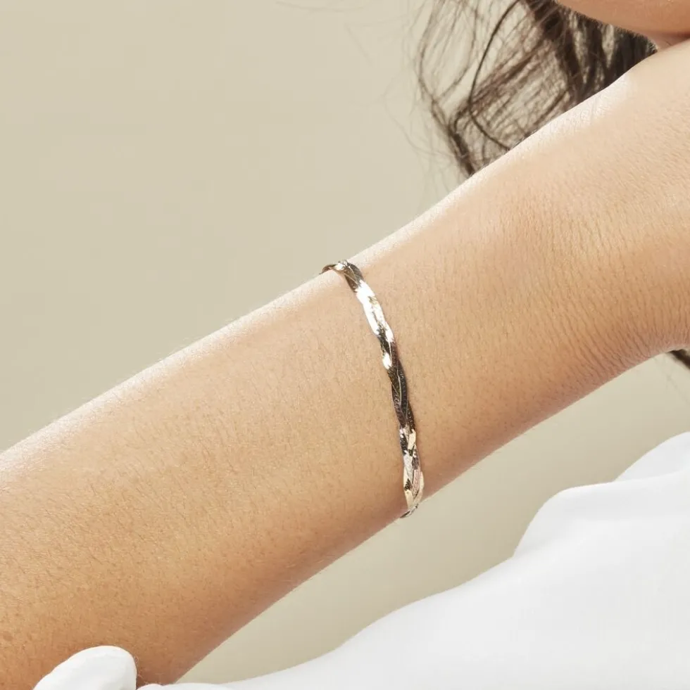 Bracelet Jasmin Tresse Or Tricolore