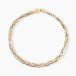 Bracelet Jasmin Tresse Or Tricolore