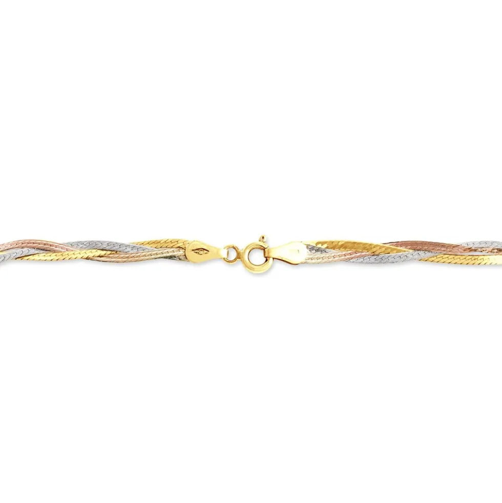 Bracelet Jasmin Tresse Or Tricolore
