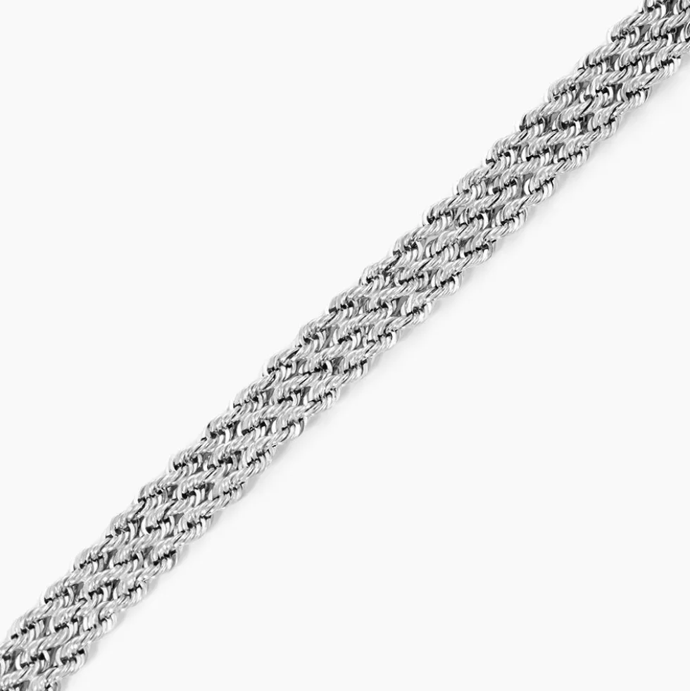 Bracelet Jerry Maille Corde Or Blanc