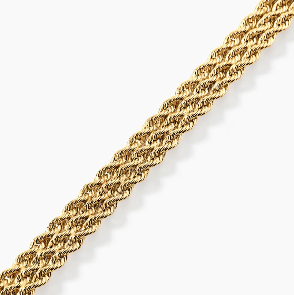 Bracelet Jerry Maille Corde 3 Rangs Or Jaune