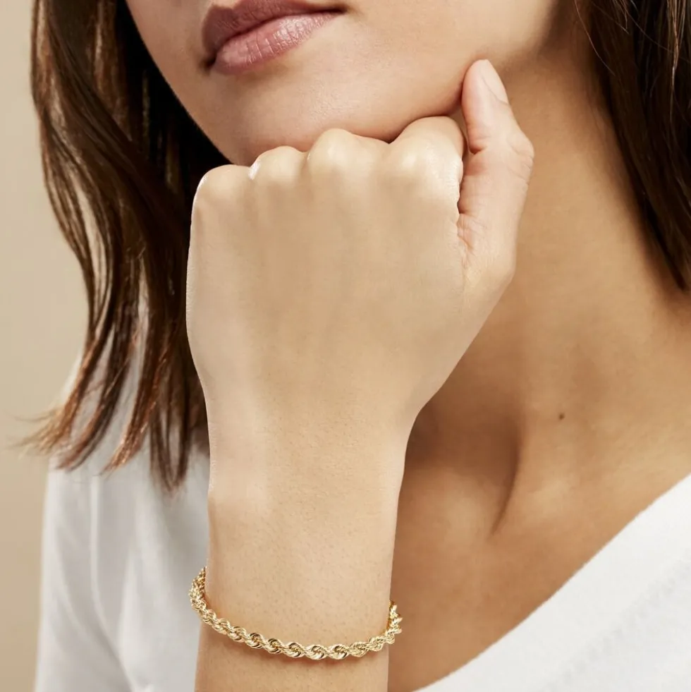 Bracelet Jerry Or Jaune Maille Corde