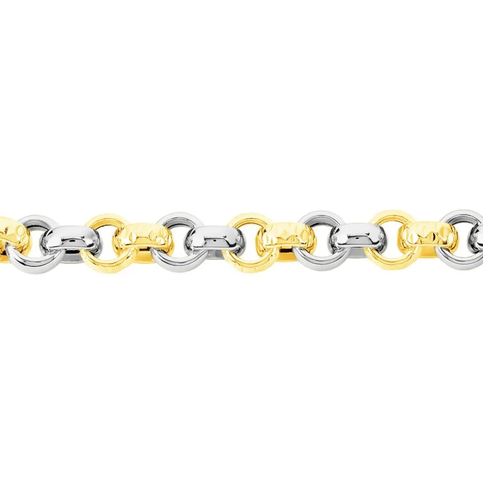 Bracelet Jodie Maille Jaseron Godronne Or Bicolore
