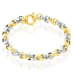 Bracelet Jodie Maille Jaseron Godronne Or Bicolore