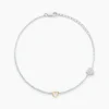Bracelet Joia Or Jaune Argent Blanc Oxyde De Zirconium