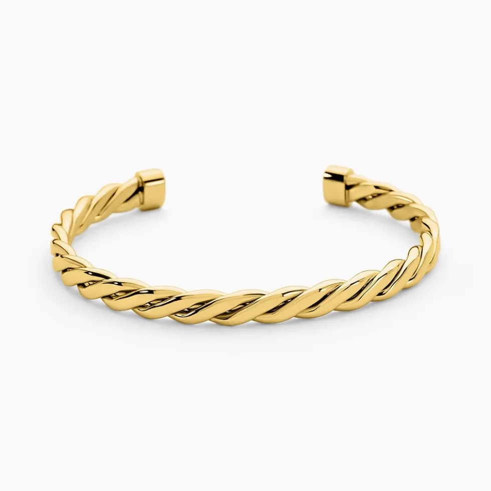 Bracelet Jonc Acier Dore Alexandru