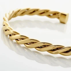 Bracelet Jonc Acier Dore Alexandru
