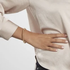 Bracelet Jonc Acier Doré Sibil