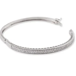 Bracelet Jonc Clélya Argent Blanc Oxyde De Zirconium