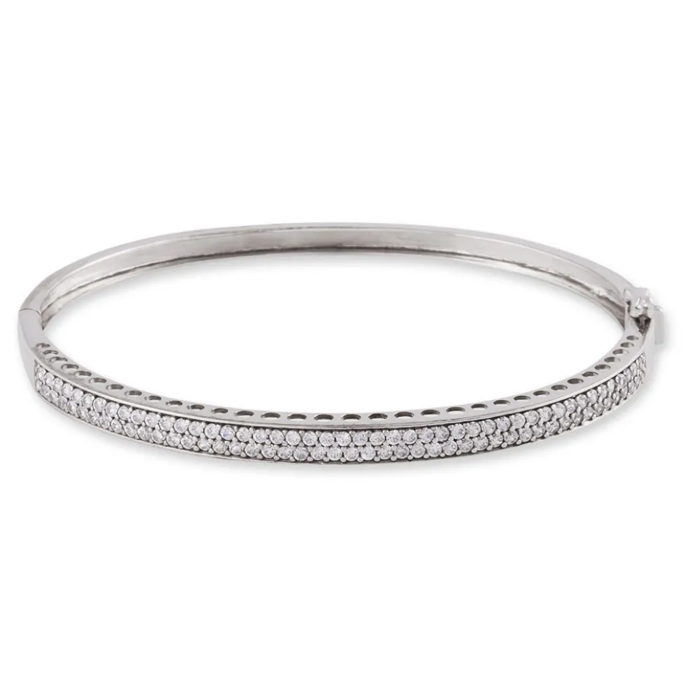 Bracelet Jonc Clélya Argent Blanc Oxyde De Zirconium