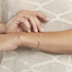 Bracelet Jonc Elorie Argent Blanc Oxyde De Zirconium