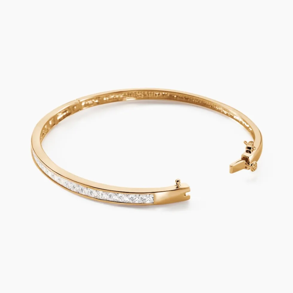 Bracelet Jonc Frieda Plaqué Or Jaune Oxyde De Zirconium