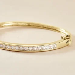 Bracelet Jonc Frieda Plaqué Or Jaune Oxyde De Zirconium
