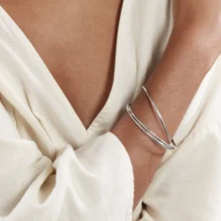 Bracelet Jonc Hugoline Argent Blanc