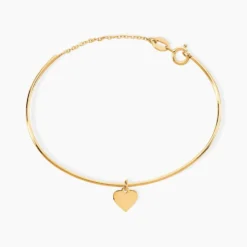 Bracelet Jonc Ida Coeur Or Jaune