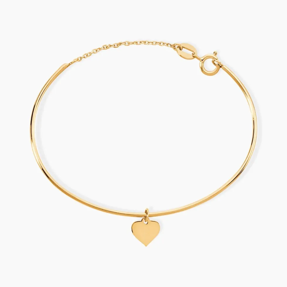 Bracelet Jonc Ida Coeur Or Jaune