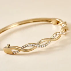 Bracelet Jonc Imae Plaqué Or Jaune Oxyde De Zirconium