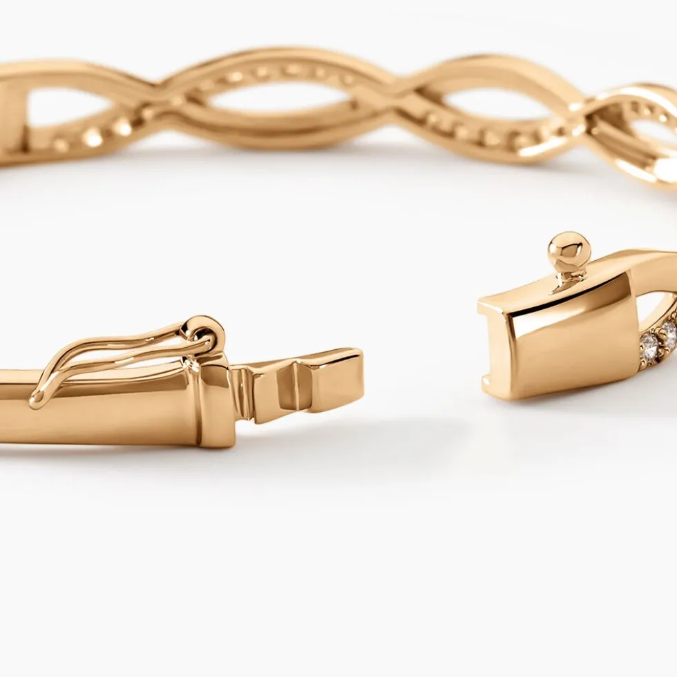 Bracelet Jonc Imae Plaqué Or Jaune Oxyde De Zirconium
