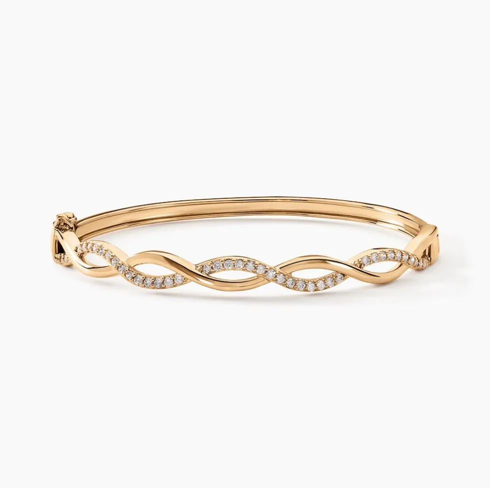 Bracelet Jonc Imae Plaqué Or Jaune Oxyde De Zirconium