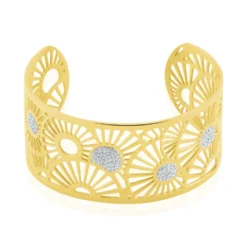Bracelet Jonc Imagine Florette Strass Acier Jaune Strass