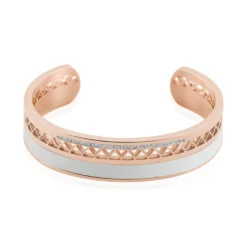 Bracelet Jonc Imagine Victoriano Acier Rose Strass