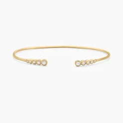 Bracelet Jonc Iza Plaque Or Jaune Oxyde De Zirconium
