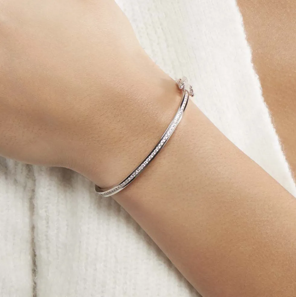 Bracelet Jonc Laurianne Argent Blanc Oxyde De Zirconium
