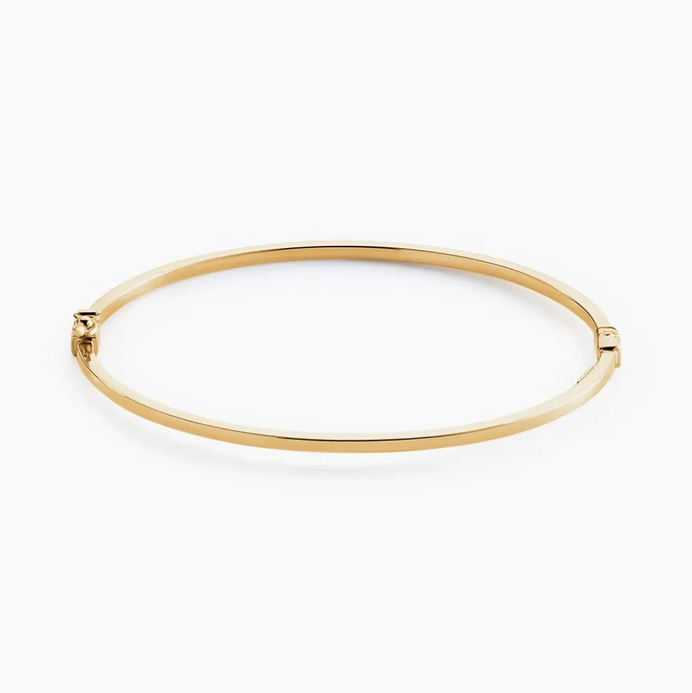 Bracelet Jonc Loise Fil Carre Lisse Or Jaune