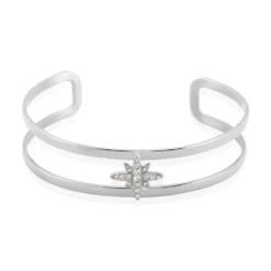 Bracelet Jonc Melyane Acier Blanc Strass