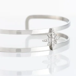 Bracelet Jonc Melyane Acier Blanc Strass