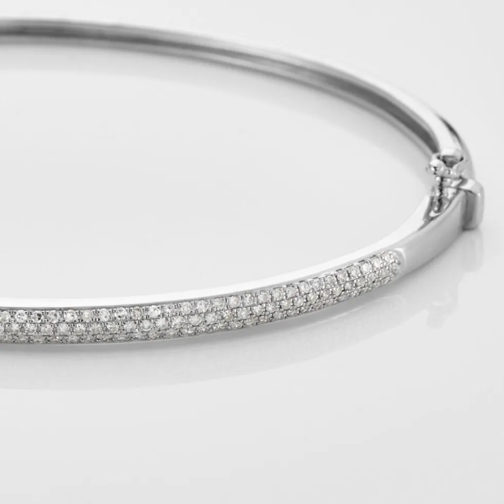 Bracelet Jonc Or Blanc Stasya Diamants
