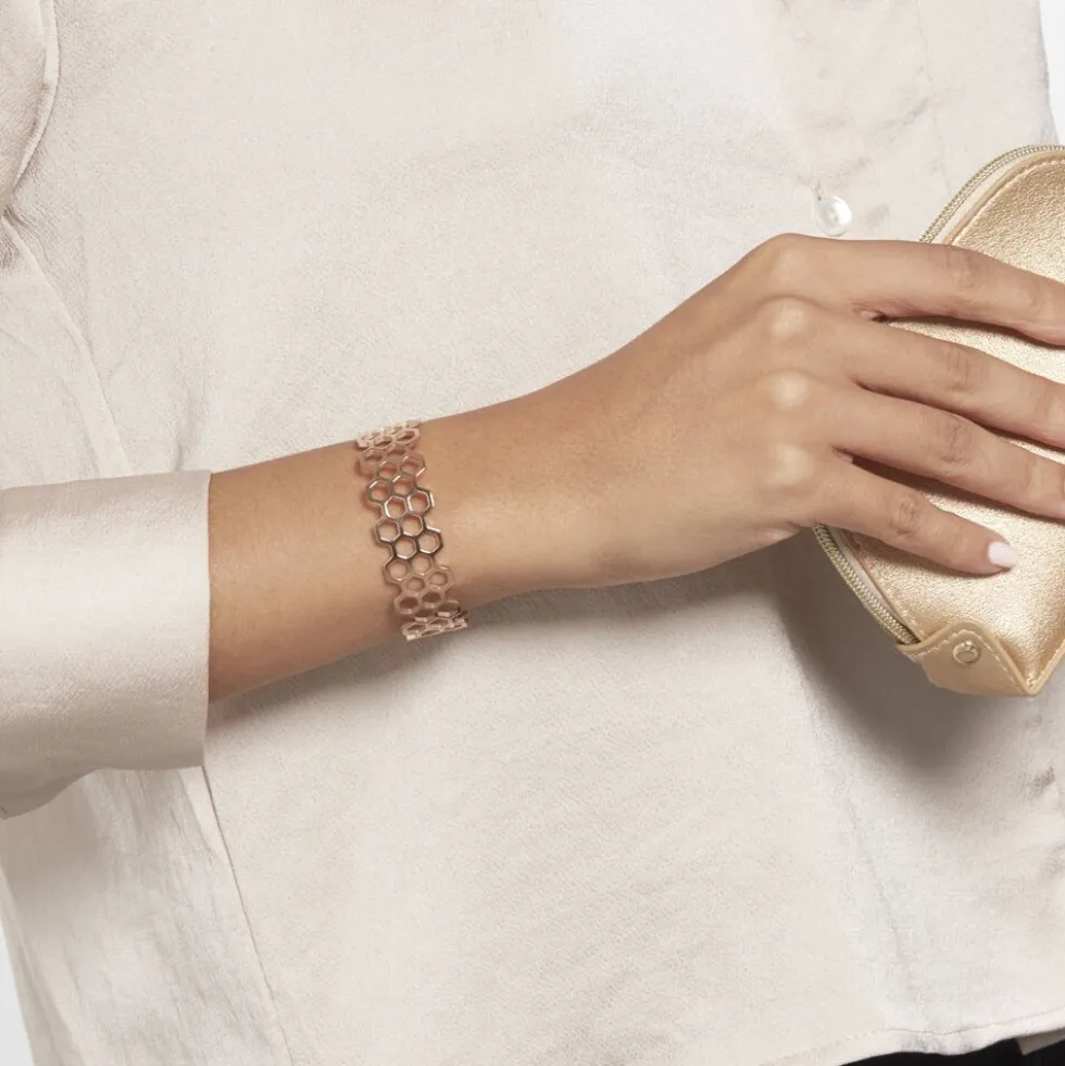 Bracelet Jonc Ouvert Acier Rose Buglose