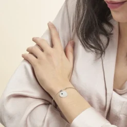 Bracelet Jonc Paula Argent Blanc Oxyde De Zirconium