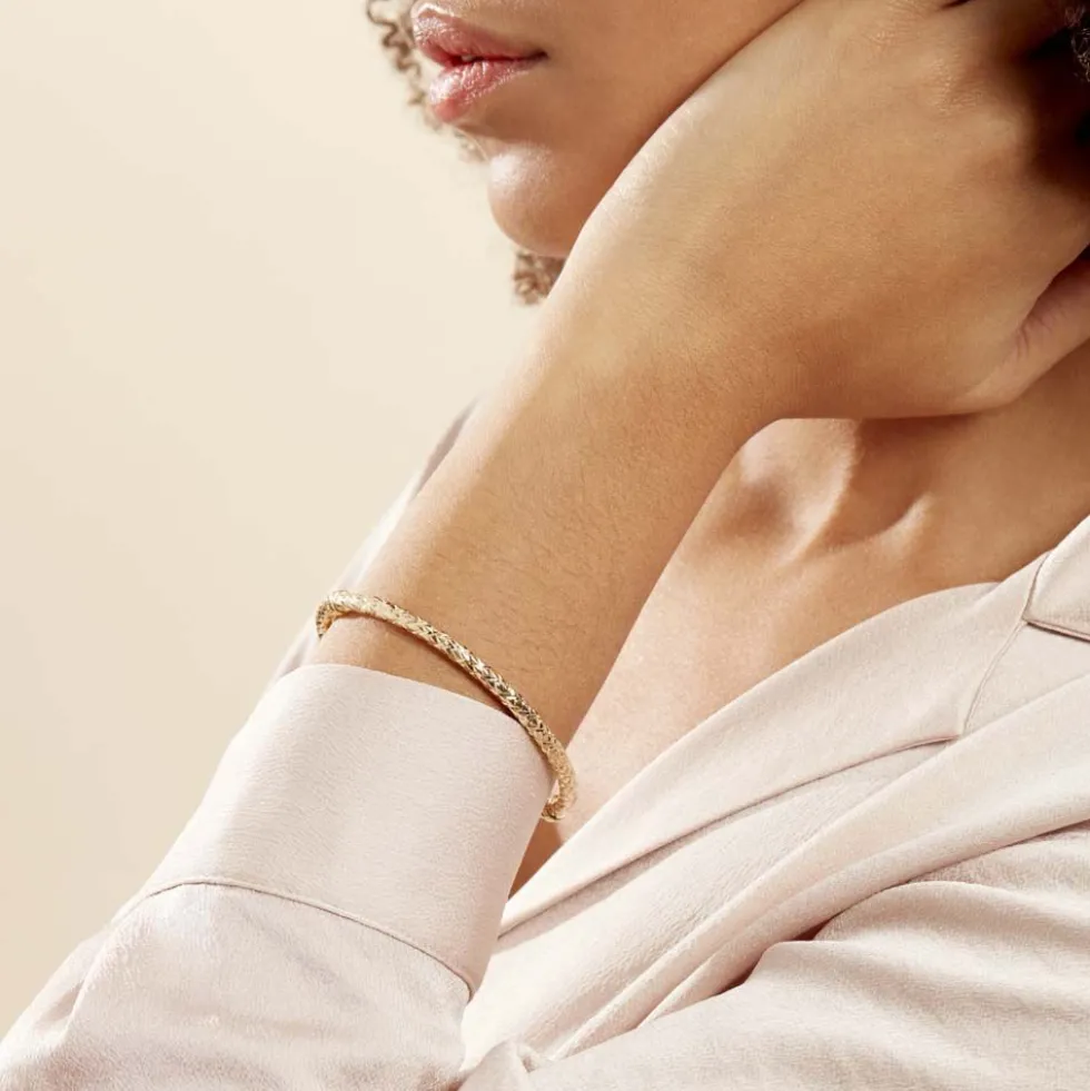 Bracelet Jonc Shiny Diamante Or Jaune