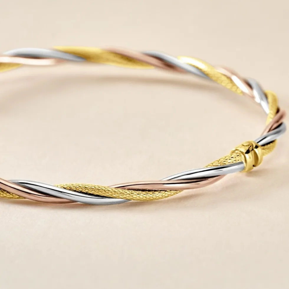 Bracelet Jonc Temani Or Tricolore